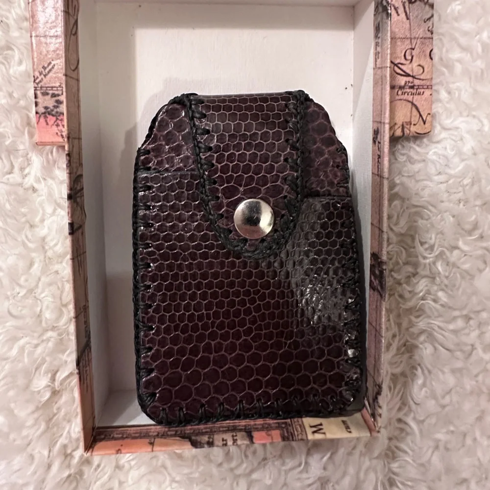 Hand Crafted Leather Dark Brown Money Clip/Credit Card Holder